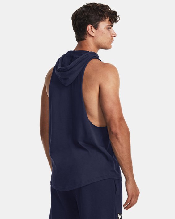 Men's Project Rock Sleeveless Hoodie in Blue image number 1